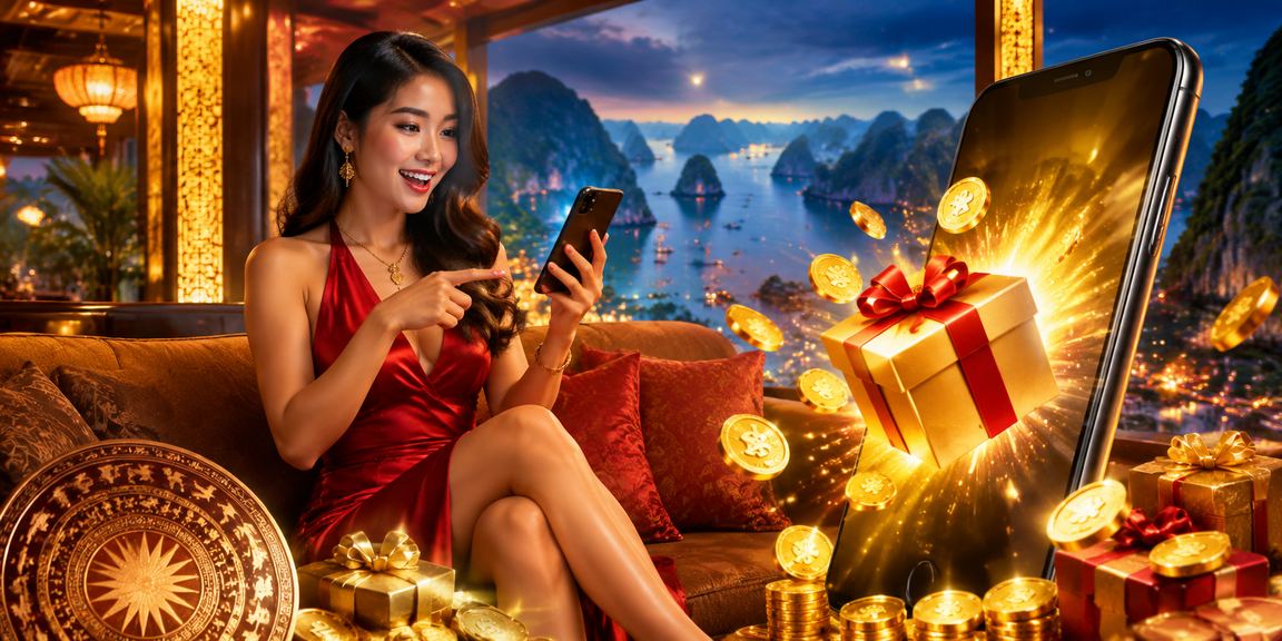 Người dùng Việt Nam dùng điện thoại trải nghiệm casino di động trên vịnh Hạ Long